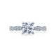 Tacori 18k White Gold Sculpted Crescent Round Diamond Engagement Ring Setting (0.28 CTW)