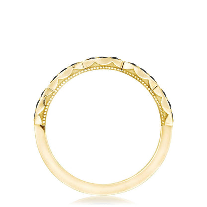 Marquise Design Wedding Band with Black Diamond
