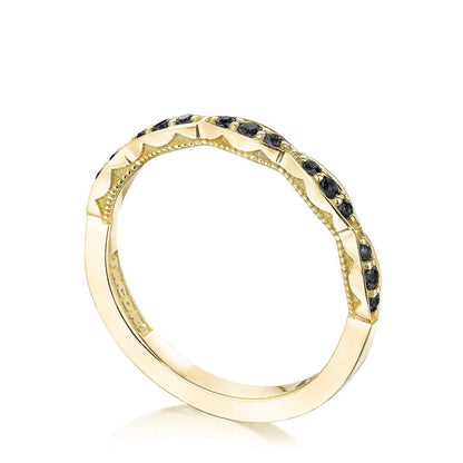 Marquise Design Wedding Band with Black Diamond