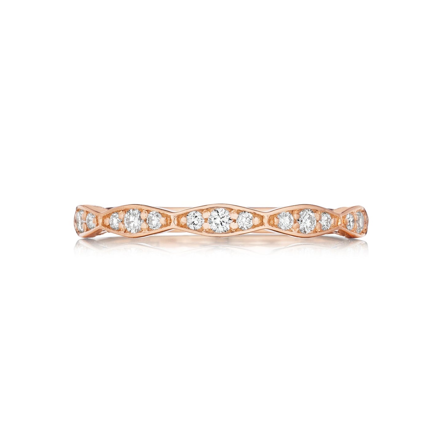 Tacori 18k Rose Gold Sculpted Crescent Diamond Wedding Band (0.33 CTW)