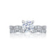 Tacori Platinum Sculpted Crescent Round Diamond Engagement Ring Setting (0.15 CTW)