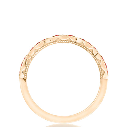 Marquise Design Wedding Band with Ruby