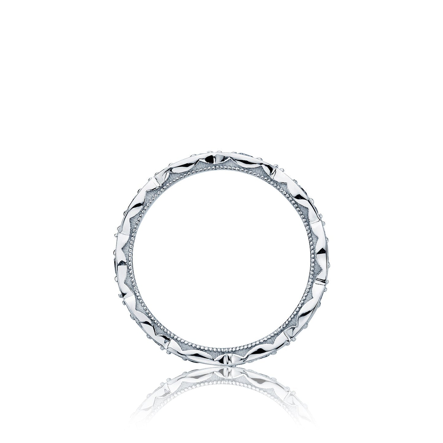 Tacori 18k White Gold Sculpted Crescent Diamond Eternity Wedding Band (0.9 CTW)