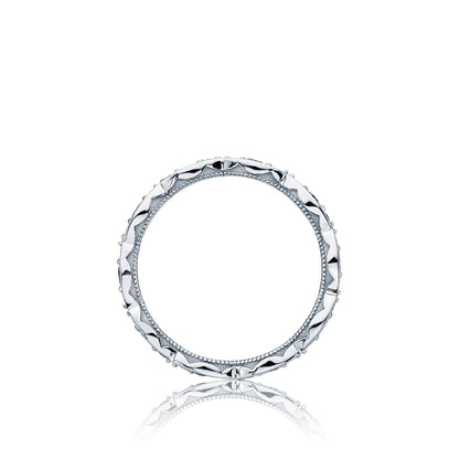 Tacori 18k White Gold Sculpted Crescent Diamond Eternity Wedding Band (0.9 CTW)