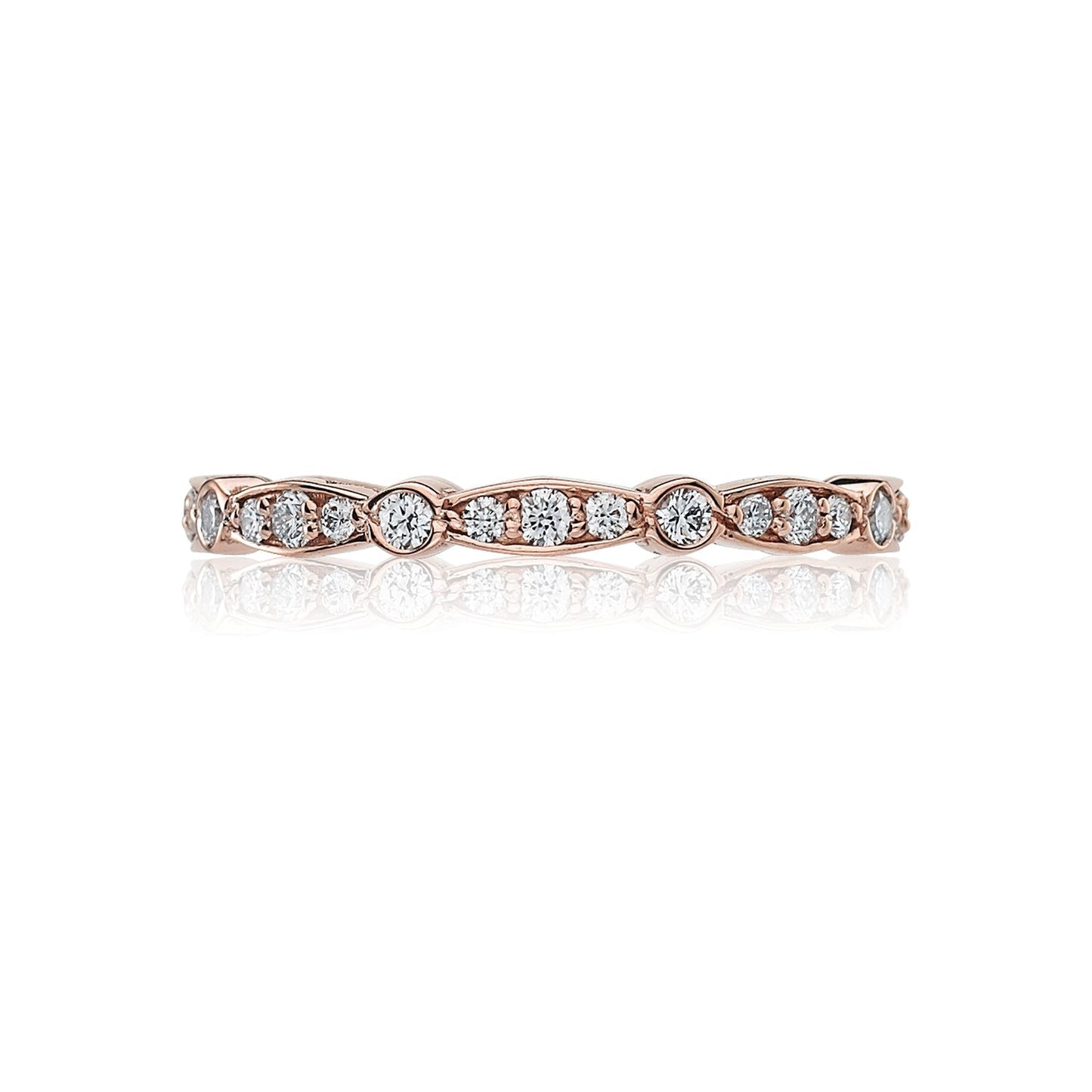 Tacori 18k Rose Gold Sculpted Crescent Diamond Wedding Band (0.43 CTW)