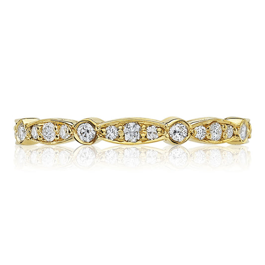 Marquise and Round Design Wedding Band