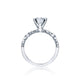 Tacori 18k White Gold Sculpted Crescent Round Diamond Engagement Ring Setting (0.17 CTW)