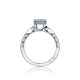 Tacori 18k White Gold Sculpted Crescent Princess Diamond Engagement Ring Setting (0.05 CTW)