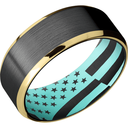 Zirconium + Satin , Polish Finish + Robins Egg Blue