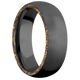 Zirconium with Bead Finish and Alaskan Gold Nugget Inlay