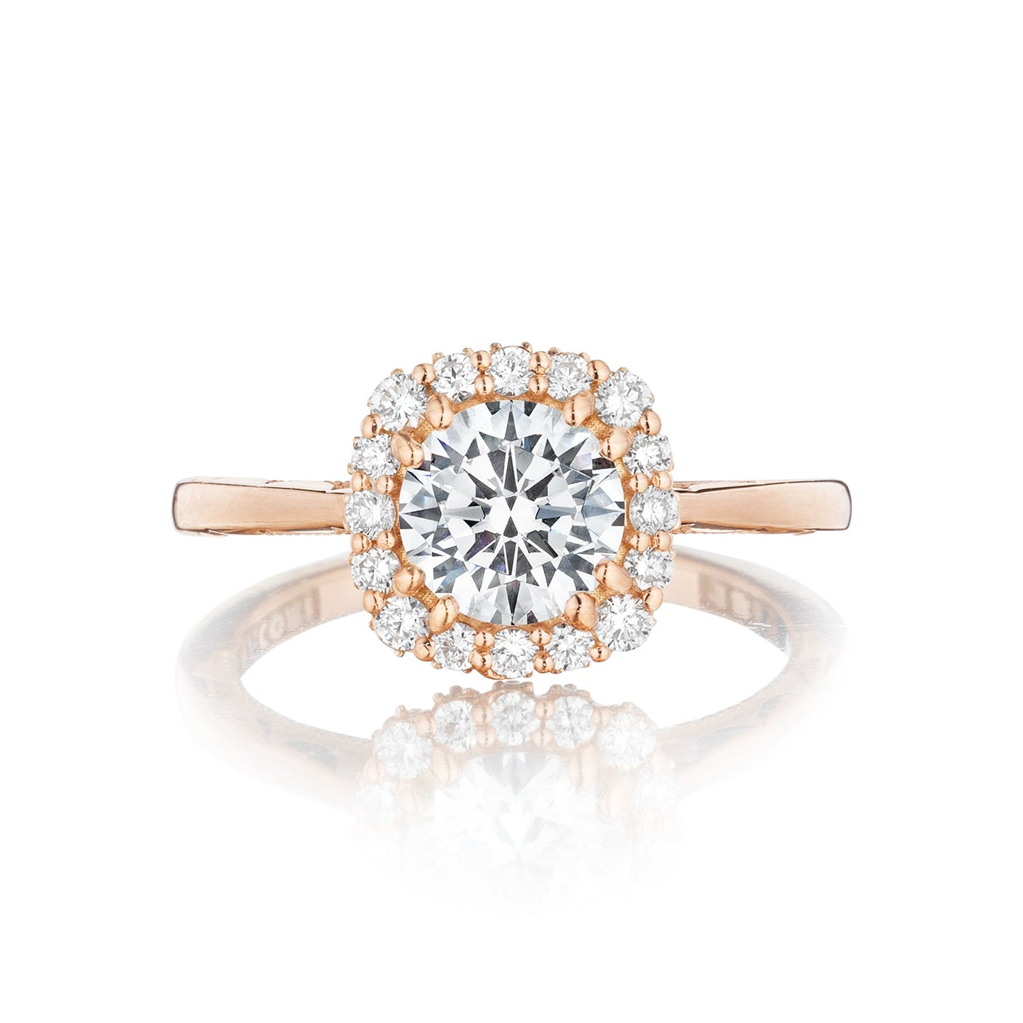 Tacori 18 Rose Gold Full Bloom Round Diamond Engagement Ring Setting (0.31 CTW)