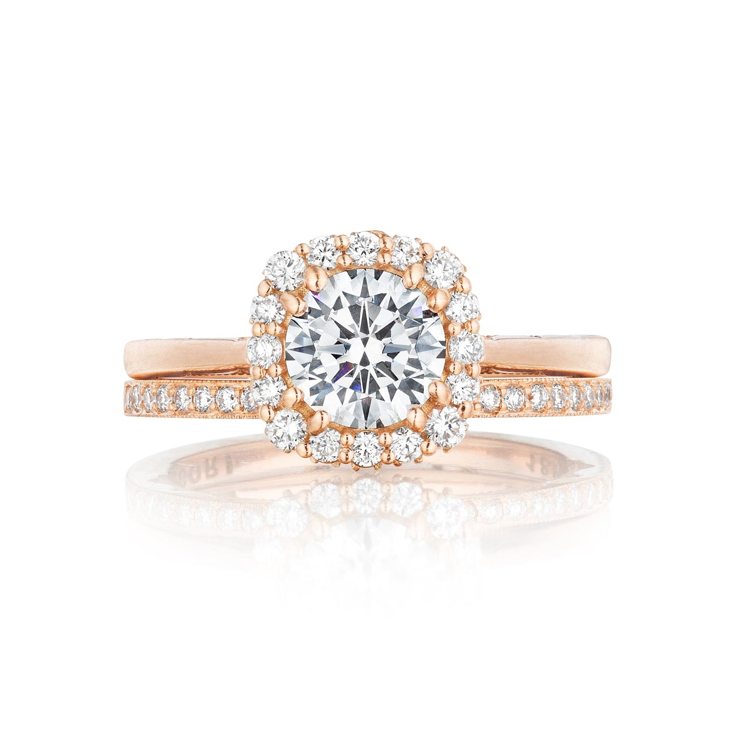 Tacori 18 Rose Gold Full Bloom Round Diamond Engagement Ring Setting (0.31 CTW)