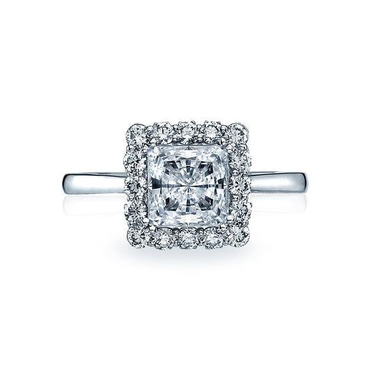 Tacori 18k White Gold Full Bloom Princess Diamond Engagement Ring Setting (0.51 CTW)