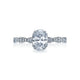 Tacori 18k White Gold Sculpted Crescent Oval Diamond Engagement Ring Setting (0.16 CTW)
