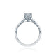 Tacori 18k White Gold Sculpted Crescent Oval Diamond Engagement Ring Setting (0.16 CTW)