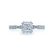 Tacori 18k White Gold Sculpted Crescent Princess Diamond Engagement Ring Setting (0.16 CTW)