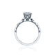 Tacori 18k White Gold Sculpted Crescent Princess Diamond Engagement Ring Setting (0.16 CTW)