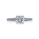 Tacori 18k White Gold Sculpted Crescent Round Diamond Engagement Ring Setting (0.1 CTW)
