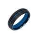 6.5MM Tungsten Carbide Two-Tone Ring with Brushed Finish