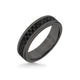 6MM Black Tungsten Carbide Ring - Twill Carbon Fiber Insert with Round Edge