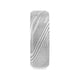 GHOST Grey Damascus Steel Brushed Beveled Men's Wedding Band with Repeating Artisan Pattern - 6mm & 8mm
