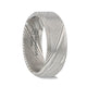 GHOST Grey Damascus Steel Brushed Beveled Men's Wedding Band with Repeating Artisan Pattern - 6mm & 8mm - Thorsten Rings