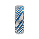 BISMAN Blue Beveled Brushed Damascus Steel Men's Wedding Band with A Vivid Etched Design - 6mm & 8mm