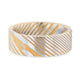 BISHOP Gold Color Flat Brushed Damascus Steel Men's Wedding Band with Vivid Etched Design - 6mm & 8mm