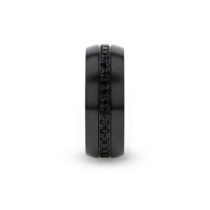 TALON Black Titanium Ring with Black Sapphires - 6mm - 8mm
