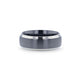 NOLAN Brushed Domed Black Titanium Wedding Band with Polished Beveled Edges - 8mm