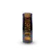 SAHARA Men's Black Ceramic Wedding Band with Sanskrit Stone Inlay & Polished Beveled Edges - 8mm
