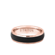6MM 14k Gold Ring + Black Titanium Inlay with Dome Profile and Faceted Edge