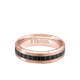 6MM 14k Gold Ring + Black Titanium Accordion Inlay with Bevel Edge