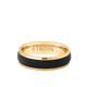 6MM 14k Gold Ring + Black Titanium Inlay with Dome Profile and Faceted Edge