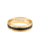 6MM 14k Gold Ring + Black Titanium Accordion Inlay with Bevel Edge