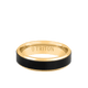6MM 14k Gold Ring + Black Titanium Wide Inlay with Bevel Edge