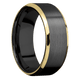 Zirconium with Satin , Polish Finish and 14K Yellow Gold Inlay