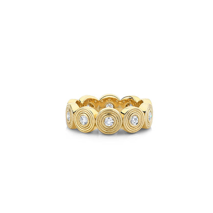 Gold & Diamond Fluted Eternity Ring