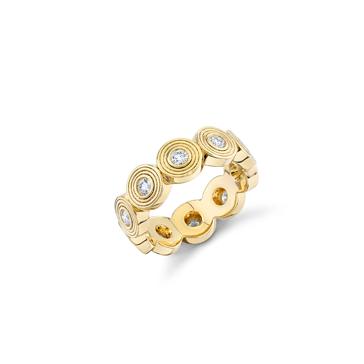 Gold & Diamond Fluted Eternity Ring