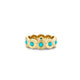 Gold & Turquoise Fluted Eternity Ring