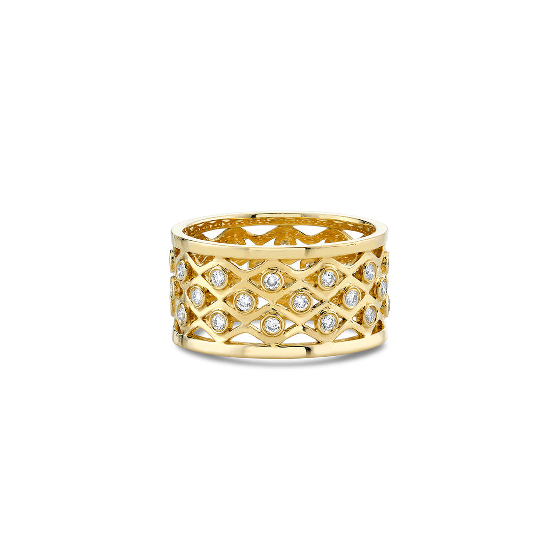 Gold & Diamond Fishnet Eternity Ring