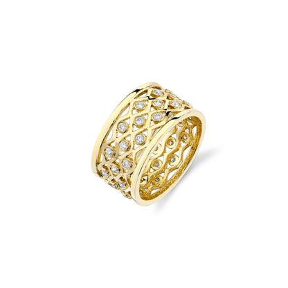 Gold & Diamond Fishnet Eternity Ring