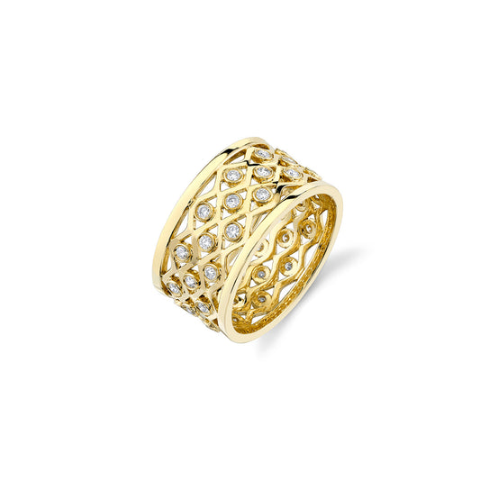 Gold & Diamond Fishnet Eternity Ring