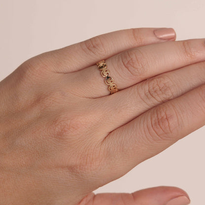 Pure Gold Happy Face Eternity Ring