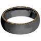 Zirconium with Bead Finish and Alaskan Gold Nugget Inlay