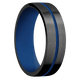 Zirconium with Satin Finish and Royal Blue Inlay and Royal Blue