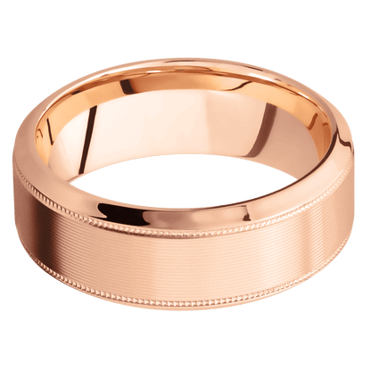 14K Rose Gold with Machine , Polish Finish