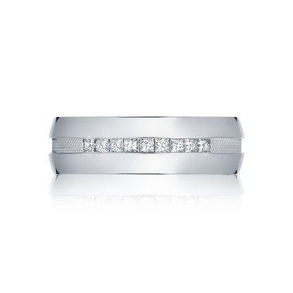 Tacori Platinum Sculpted Crescent Diamond Wedding Band (0.35  CTW)