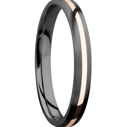 Zirconium with Satin Finish and 14K Rose Gold Inlay