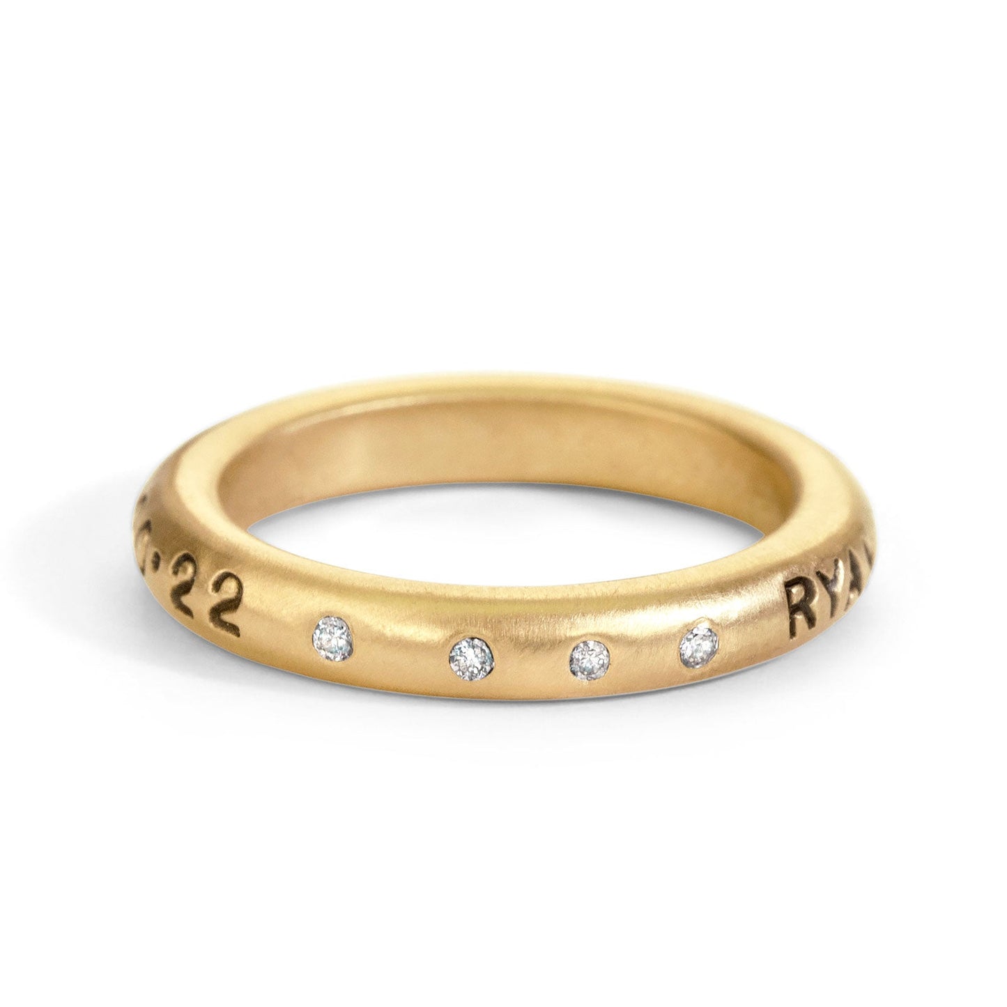 3.5mm Gold Couple Scroll Ring & Small Pavé Stack